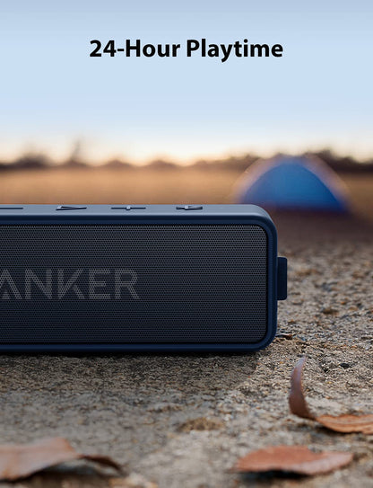 Anker Soundcore 2 Portable Bluetooth Speaker with IPX7 Waterproof, 24-Hour Playtime, Wireless Stereo Pairing, 12W Stereo Sound, Bluetooth 5, Bassup, Electronics for Home, Shower, Outdoors, Travel