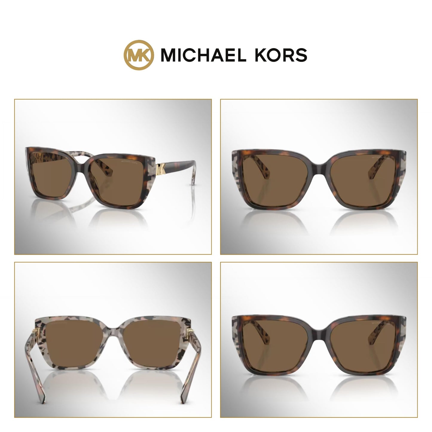 Michael Kors Acadia MK2199 Rectangle Sunglasses for Women + BUNDLE With Designer iWear Complimentary Eyewear Kit