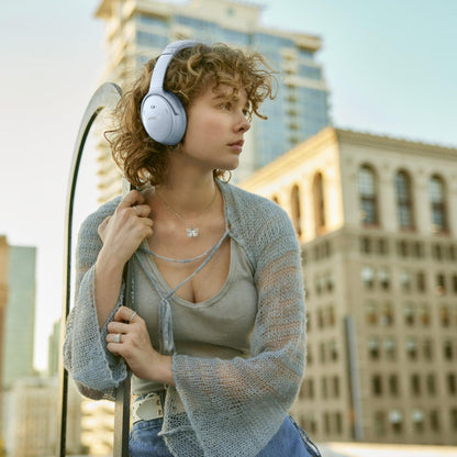 Bose QuietComfort Bluetooth Headphones, Wireless Headphones with Active Over Ear Noise Cancelling and Mic, Deep Bass, Up to 24 Hours of Playtime, Sandstone