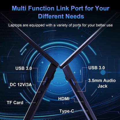 16 inch Laptop, 12GB RAM 256GB Storage Laptop Computer, 5305U Processor, 1920x1200 IPS FHD Display, WiFi, Bluetooth, Webcam, Type-C, 38Wh Battery