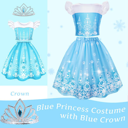 Meland Princess Dress Up - Dress Up Clothes for Girls with Toys Birthday Gift for Toddler Girls 3,4,5,6,7,8 Years