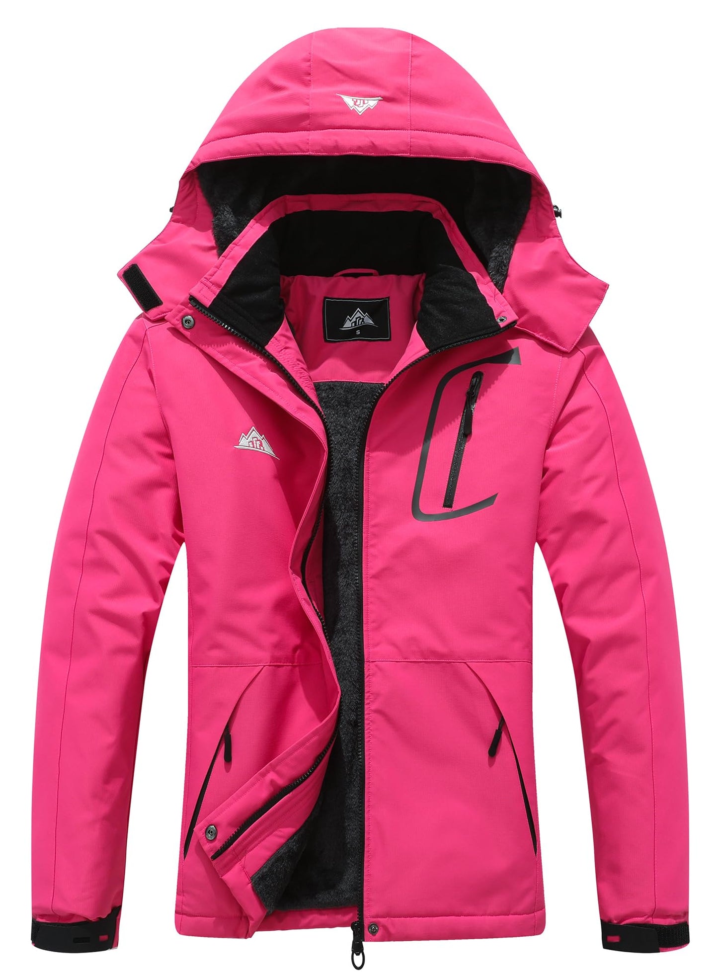 MOERDENG Women's Waterproof Ski Jacket Warm Winter Coat Outdoor Windbreaker Hiking Snowboarding Jacket