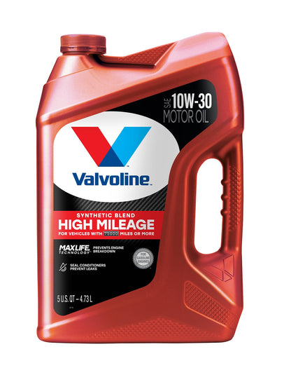 Valvoline High Mileage with MaxLife Technology SAE 5W-30 Synthetic Blend Motor Oil 5 QT