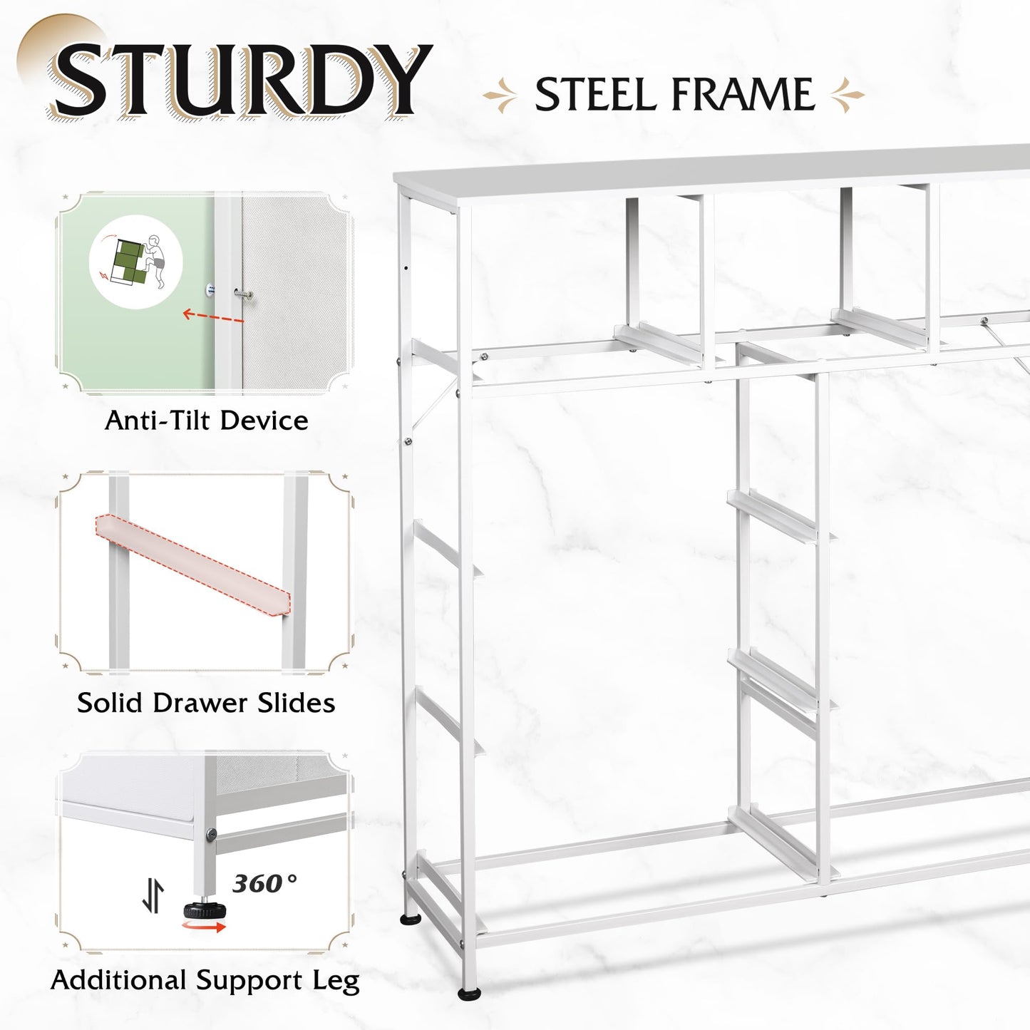 WLIVE 9-Drawer Dresser, Fabric Storage Tower for Bedroom, Hallway, Entryway, Closet, Tall Chest Organizer Unit with Fabric Bins, Steel Frame, Wood Top, Easy Pull Handle, Rustic Brown Wood Grain Print