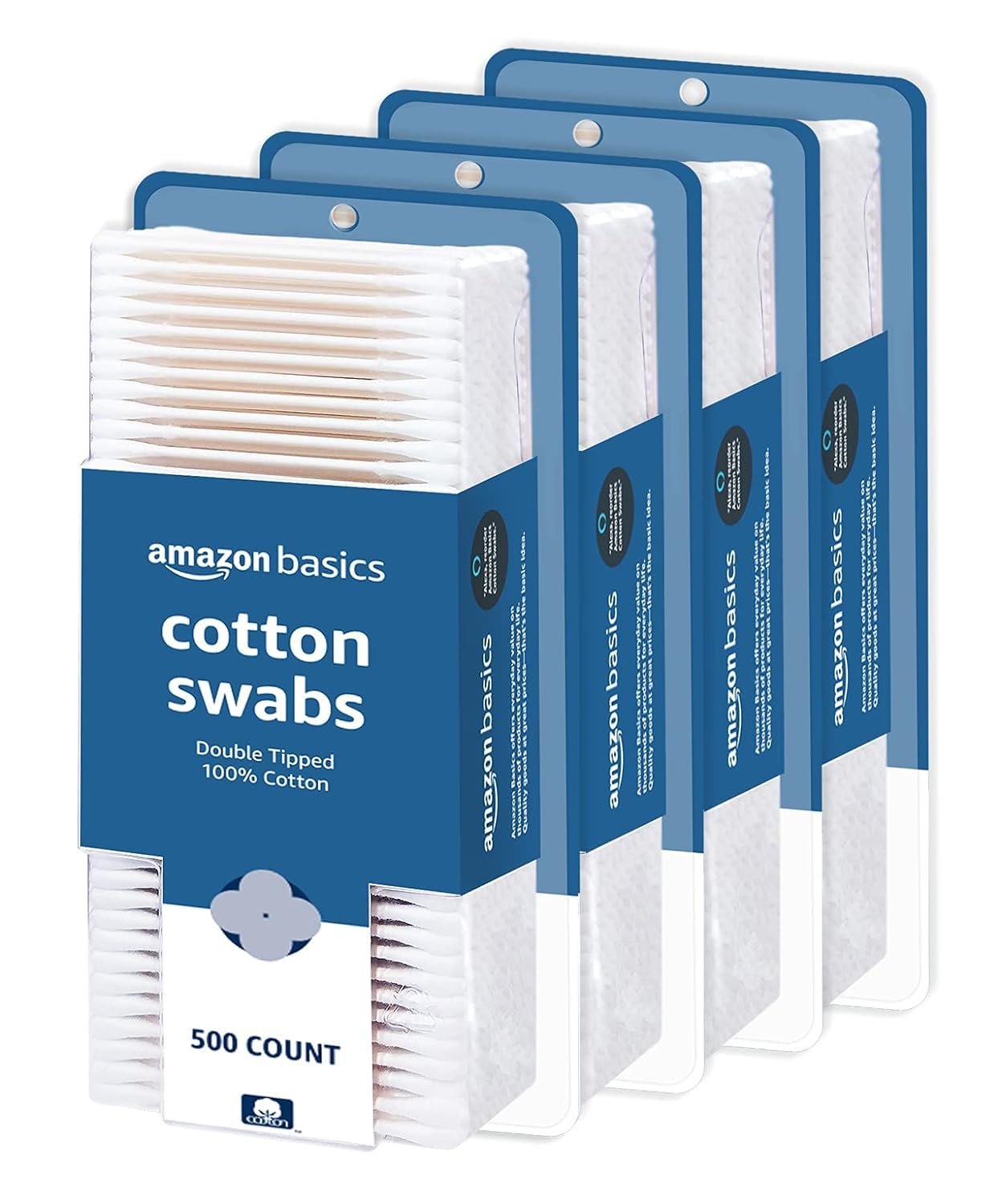 Amazon Basics Cotton Swabs, 500 Count