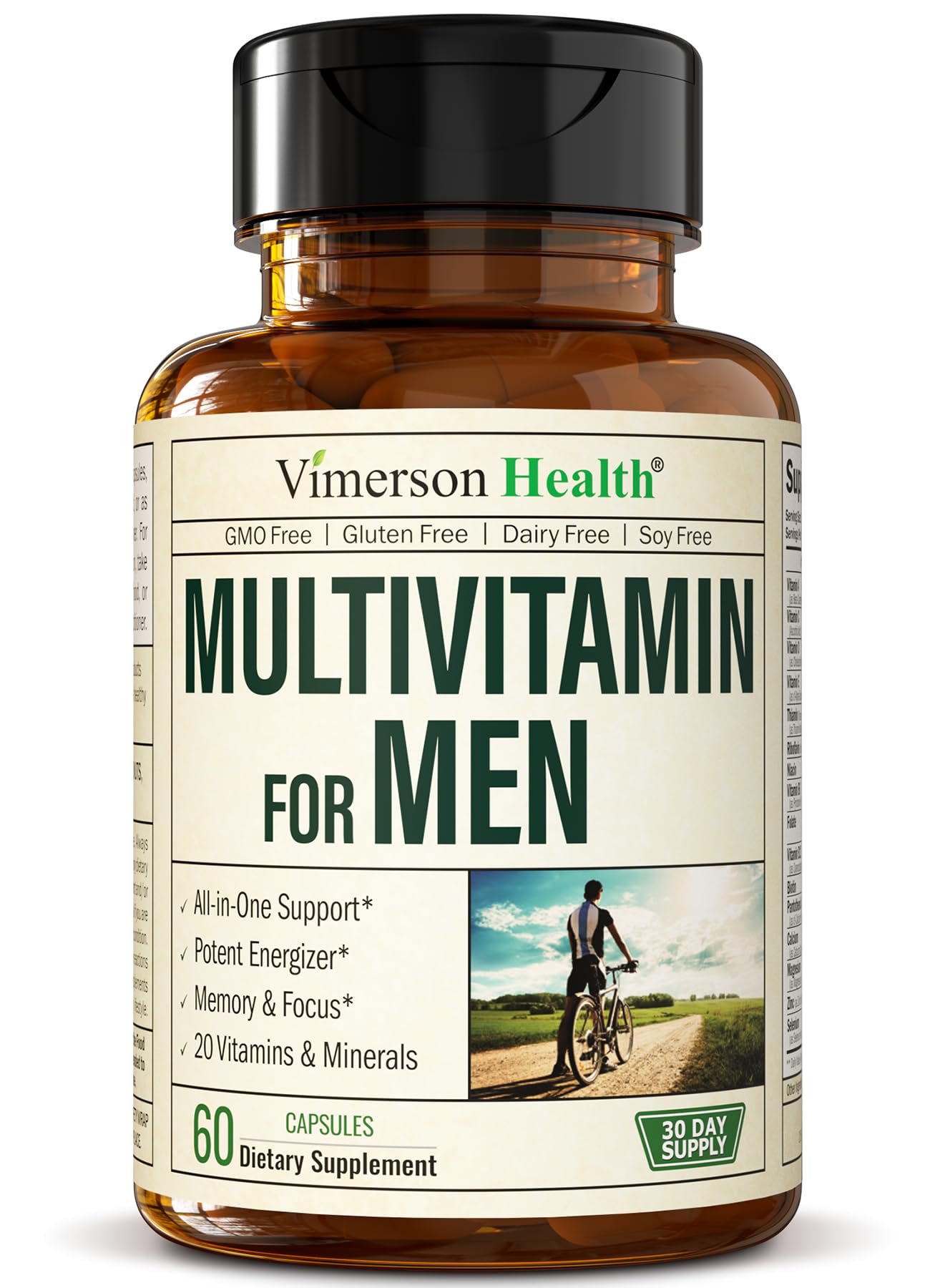 Multivitamin for Men - Daily Men's Multivitamins & Multiminerals with Vitamin A, C, D, E, B12, Zinc & More Essential Vitamins for Men - Mens Vitamins for Energy, Focus, and Mens Health. 60 Capsules