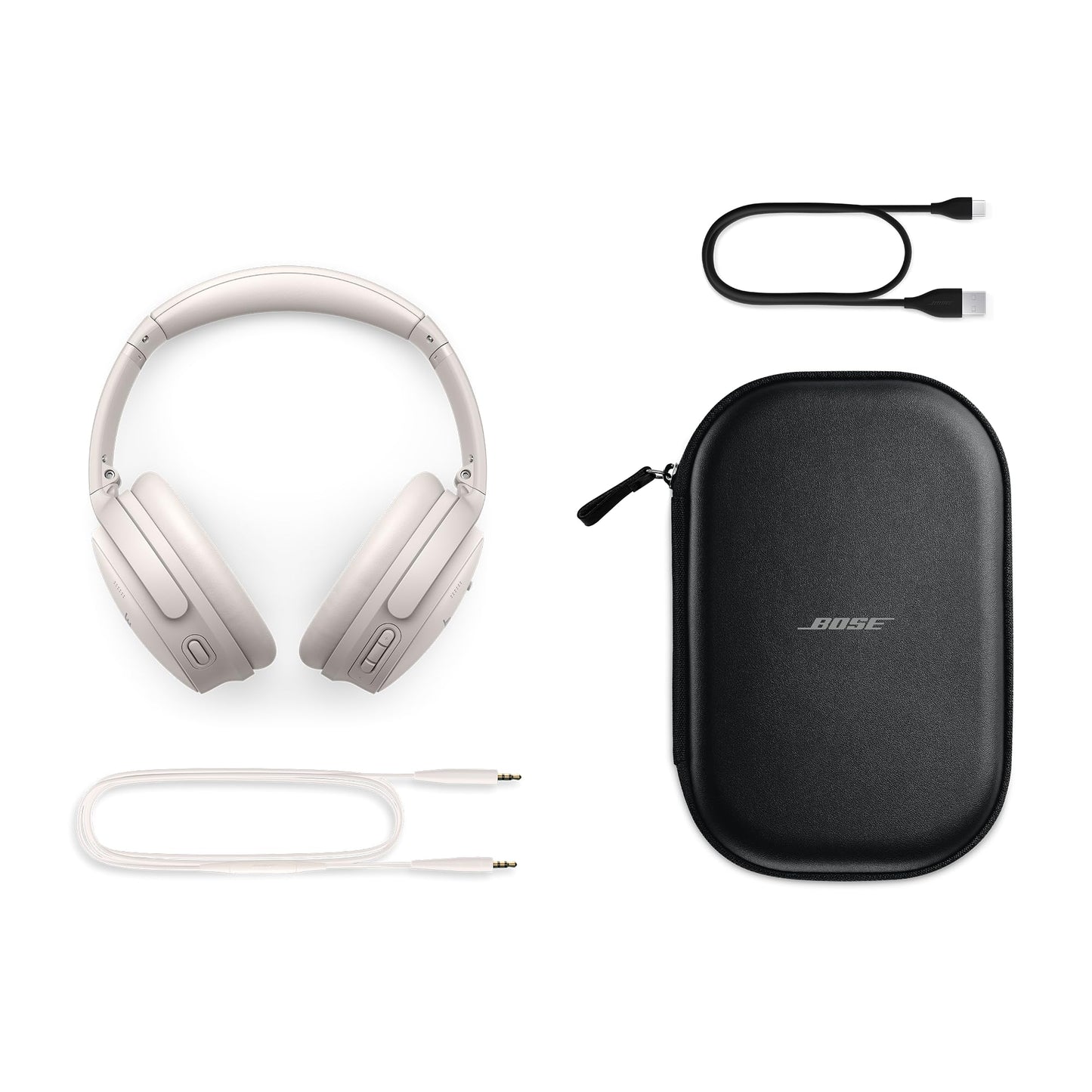 Bose QuietComfort Bluetooth Headphones, Wireless Headphones with Active Over Ear Noise Cancelling and Mic, Deep Bass, Up to 24 Hours of Playtime, Sandstone