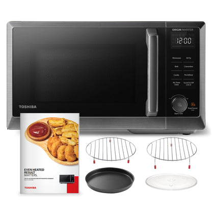 TOSHIBA Inverter Countertop Microwave Oven Air Fryer Combo MASTER Series, Broil, Convection, Speedy Combi, Even Defrost 11.3'' Turntable Sound On/Off, 27 Auto Menu&47 Recipes