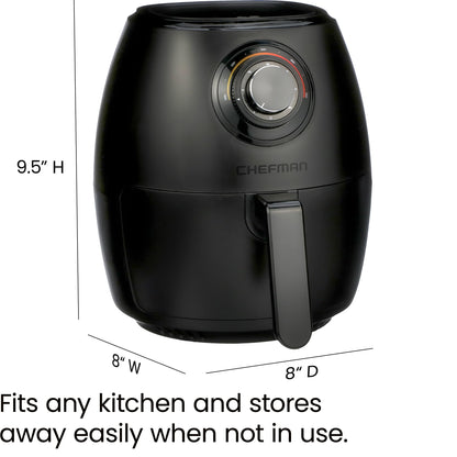 CHEFMAN Multifunctional Digital Air Fryer+ Rotisserie, Dehydrator, Convection Oven, 17 Touch Screen Presets Fry, Roast, Dehydrate, Bake, XL 10L Family Size, Auto Shutoff, Large Easy-View Window, Black