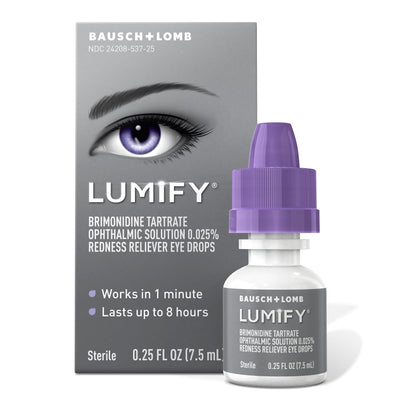 LUMIFY Redness Reliever Eye Drops, For Whiter & Brighter Looking Eyes, 0.25 Fl Oz (7.5 mL)