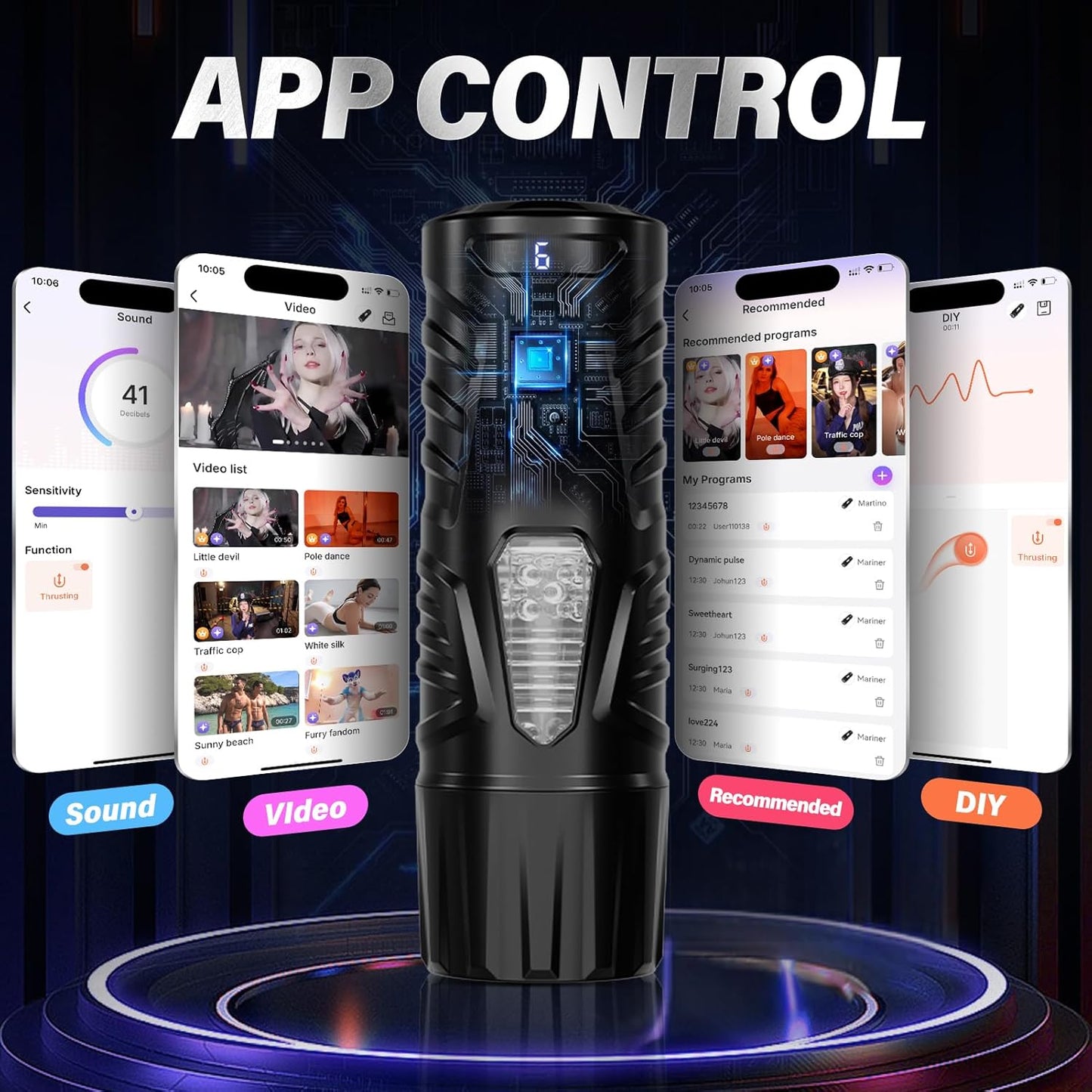 Automatic Male Masturbator Sex Toys for Men - Adult Toy Male Sex Toys with 7 Thrusting & 7 Rotating Modes,Hands Free Pocket Pussy Sex Machine with Visual Window & Suction Base Electric Penis Pump