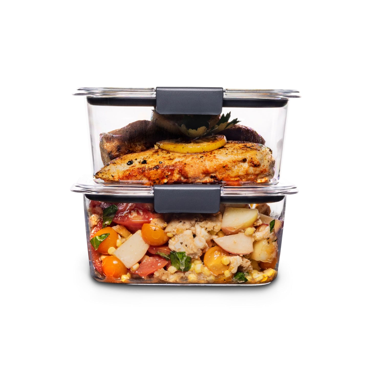 Rubbermaid Brilliance Food Storage Containers, BPA Free, Airtight Lids, Ideal for Lunch, Meal Prep & Leftovers, Set of 5 (3.2 Cup)