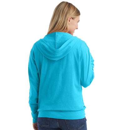 Hanes Women’s Slub Knit Full-Zip Hoodie, Textured Cotton Zip-Up T-Shirt Hoodie for Women