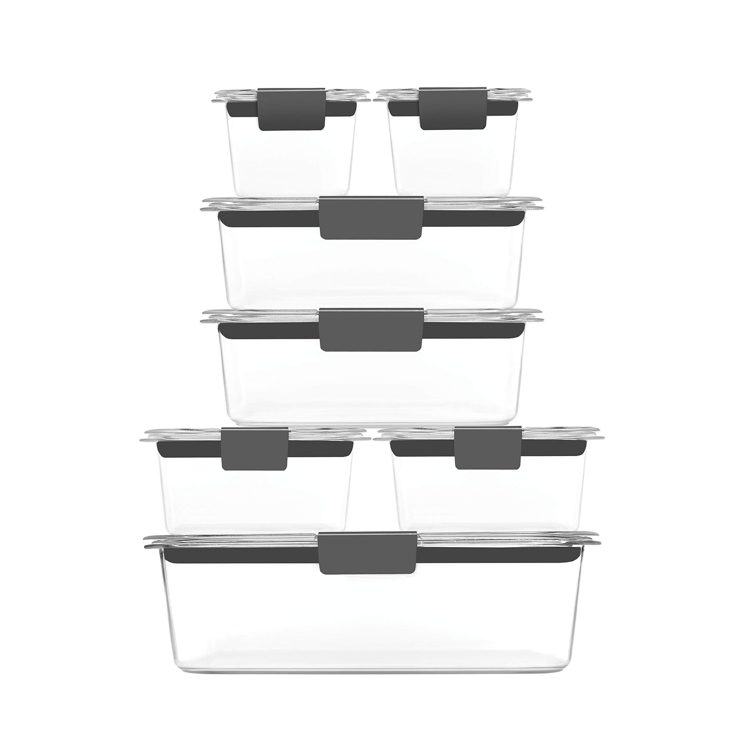 Rubbermaid Brilliance Food Storage Containers, BPA Free, Airtight Lids, Ideal for Lunch, Meal Prep & Leftovers, Set of 5 (3.2 Cup)