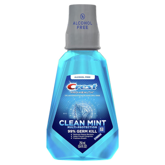 Crest Pro-Health Advanced Mouthwash, Alcohol Free, Multi-Protection, Fresh Mint, 1 L (33.8 fl oz), Pack of 2, Crest Mouthwash, Mouthwash Alcohol Free, Flouride Mouthwash