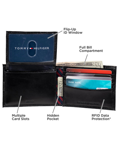 Tommy Hilfiger Men's Classic Bifold Wallet with ID Window and Multiple Card Slots