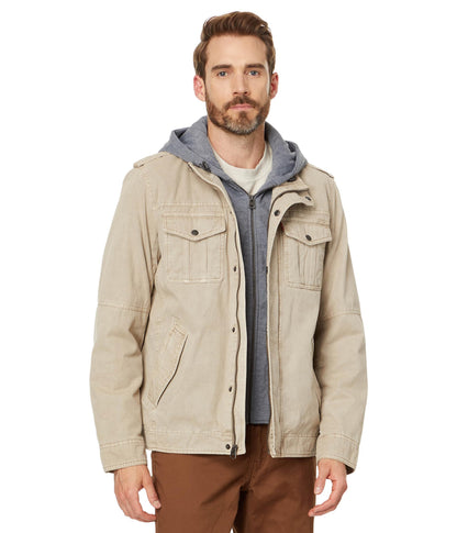 Levi's Men's Washed Cotton Hooded Military Jacket