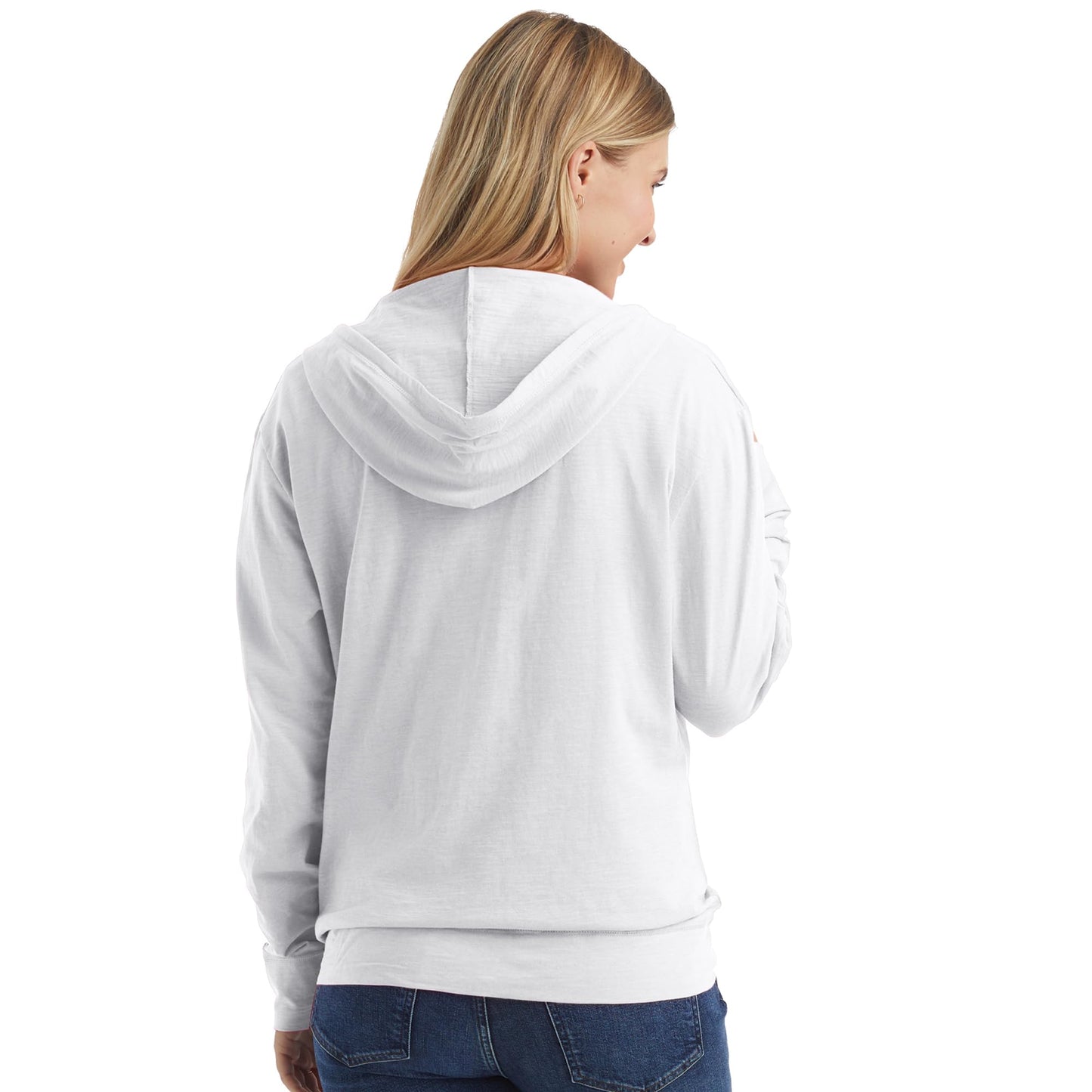 Hanes Women’s Slub Knit Full-Zip Hoodie, Textured Cotton Zip-Up T-Shirt Hoodie for Women