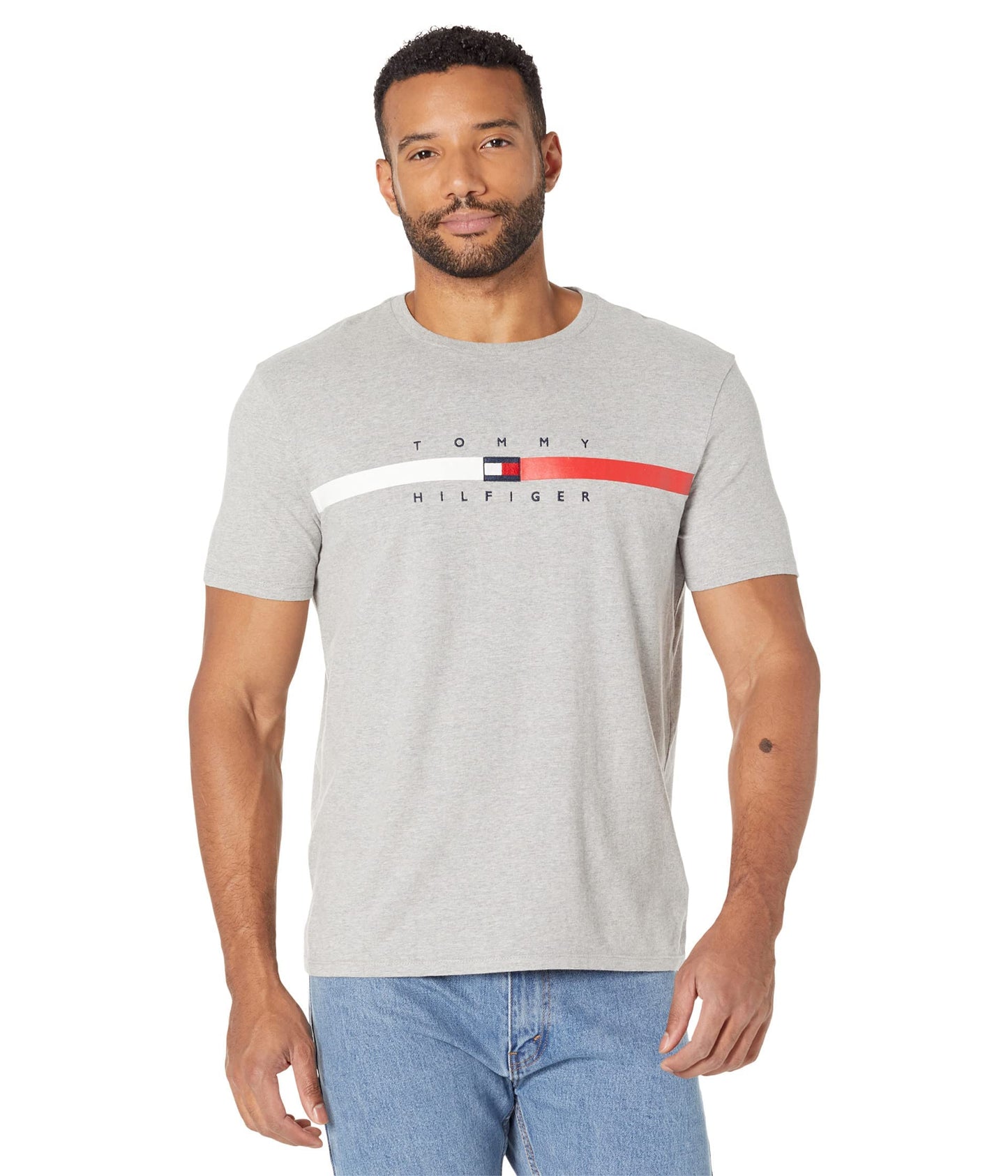 Tommy Hilfiger Men's Short Sleeve Signature Stripe Graphic T-shirt