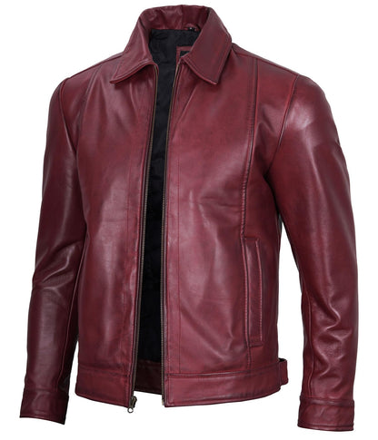 Decrum Mens Leather Jacket - Real Lambskin Classic Vintage Style Leather Jackets For Men