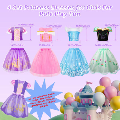 Meland Princess Dress Up - Dress Up Clothes for Girls with Toys Birthday Gift for Toddler Girls 3,4,5,6,7,8 Years