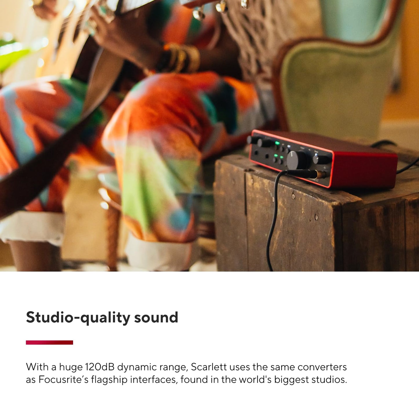 Focusrite Scarlett Solo Studio 4th Gen USB Audio Interface Bundle for the Songwriter, Guitarist or Vocalist with Condenser Microphone and Headphones for Recording, Songwriting, and Podcasting