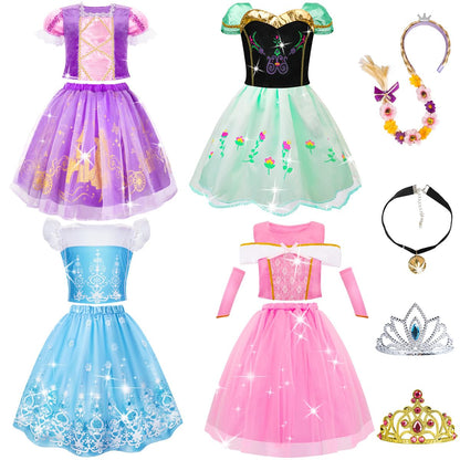 Meland Princess Dress Up - Dress Up Clothes for Girls with Toys Birthday Gift for Toddler Girls 3,4,5,6,7,8 Years