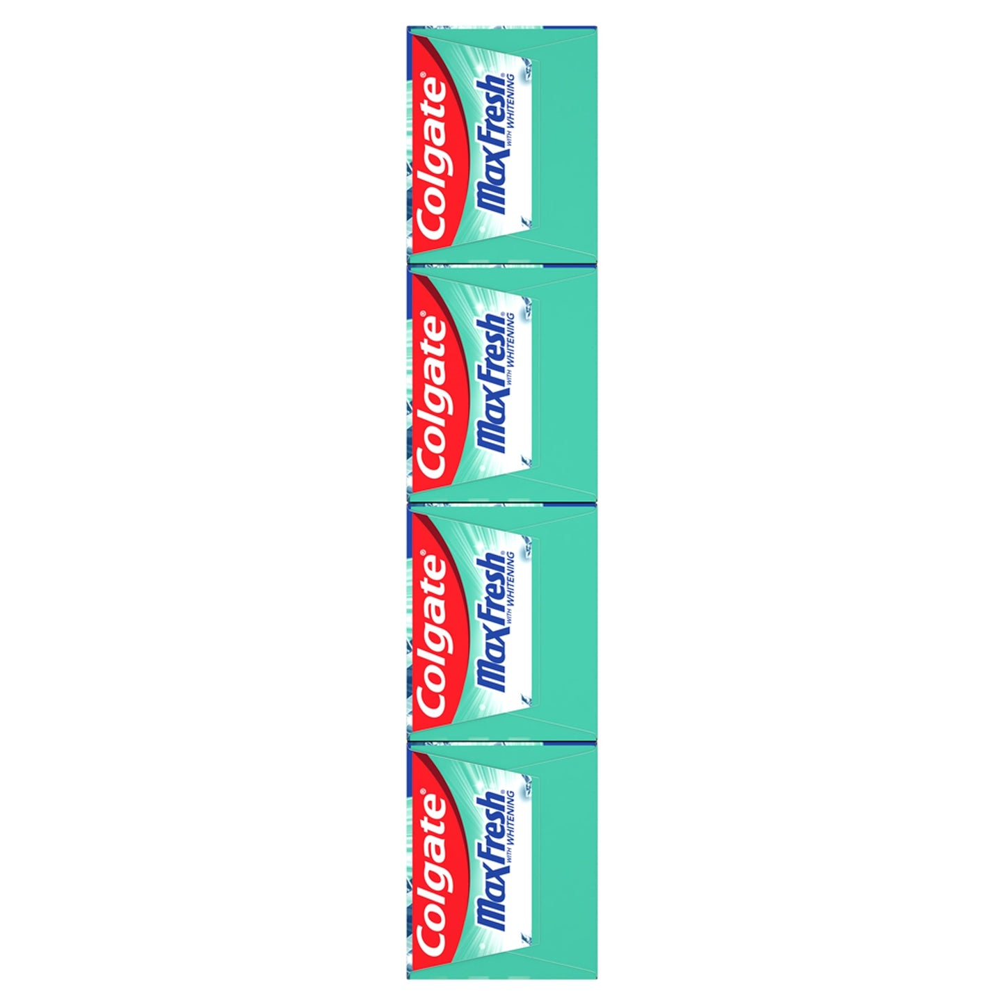 Colgate Max Fresh Whitening Toothpaste with Mini Strips, Clean Mint Toothpaste for Bad Breath, Helps Fight Cavities, Whitens Teeth, and Freshens Breath, 6.3 Ounce (Pack of 4)