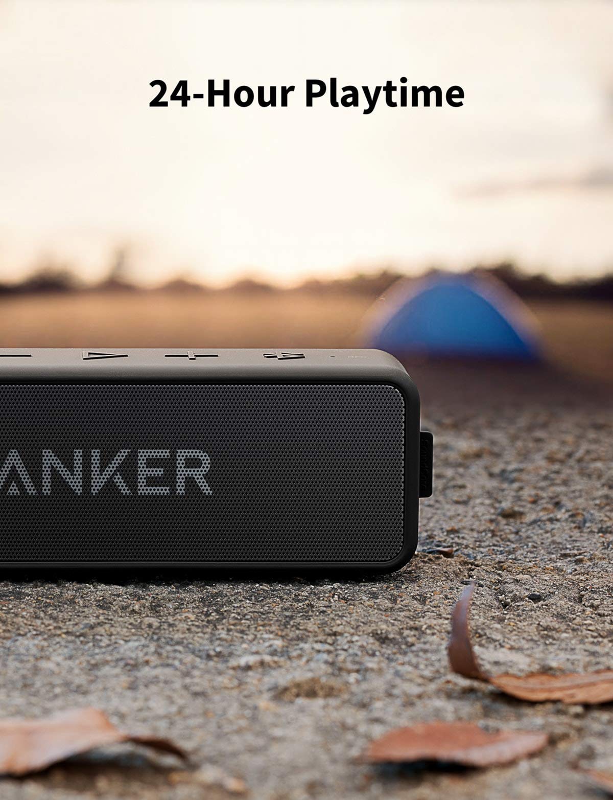 Anker Soundcore 2 Portable Bluetooth Speaker with IPX7 Waterproof, 24-Hour Playtime, Wireless Stereo Pairing, 12W Stereo Sound, Bluetooth 5, Bassup, Electronics for Home, Shower, Outdoors, Travel