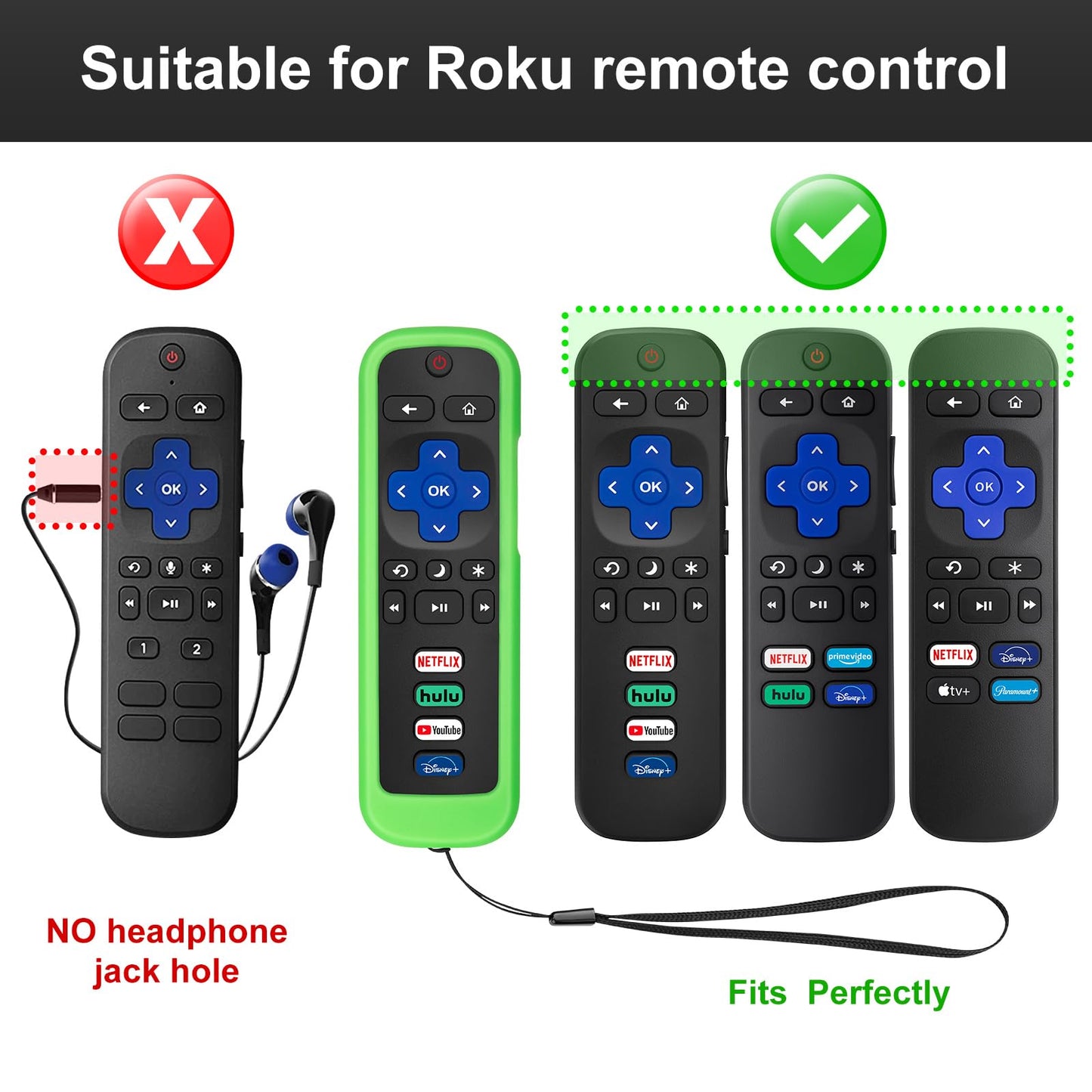 (Pack of 2) Replacement-Remote-Control for Roku-TV,Compatible for TCL Roku/Hisense Roku/Onn Roku/Philips Roku Smart TVs(Not for Stick and Box)