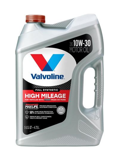 Valvoline High Mileage with MaxLife Technology SAE 5W-30 Synthetic Blend Motor Oil 5 QT