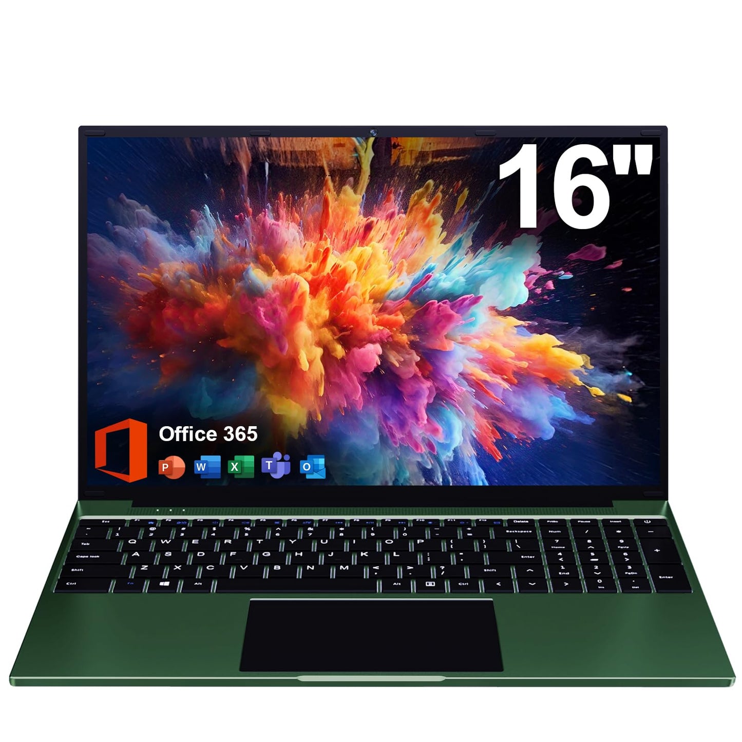 16 inch Laptop, 12GB RAM 256GB Storage Laptop Computer, 5305U Processor, 1920x1200 IPS FHD Display, WiFi, Bluetooth, Webcam, Type-C, 38Wh Battery