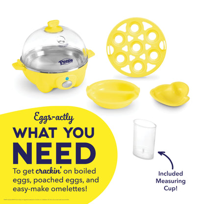 DASH Rapid Egg Cooker: 7 Egg Capacity Electric Egg Cooker for Hard Boiled Eggs, Poached Eggs, Scrambled Eggs, or Omelets with Auto Shut Off Feature - Black