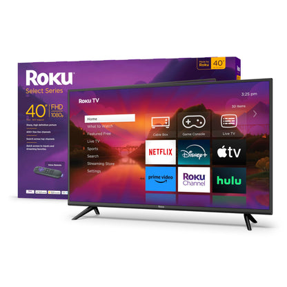 Roku Smart TV – 40-Inch Select Series 1080p Full HD Roku TV with Roku Voice Remote, Bright Picture, Customizable Home Screen – Live Local News, Sports, Gaming