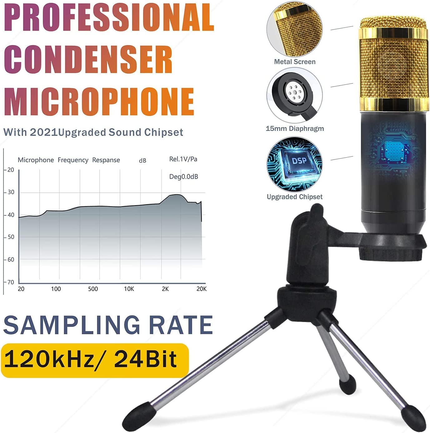 SINWE Podcast Microphone Bundle, BM-800 Condenser Mic with Live Sound Card Kit, Podcast Equipment Bundle with Voice Changer and Mixer Functions for PC Smartphone Studio Recording & Broadcasting