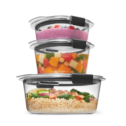 Rubbermaid Brilliance Food Storage Containers, BPA Free, Airtight Lids, Ideal for Lunch, Meal Prep & Leftovers, Set of 5 (3.2 Cup)