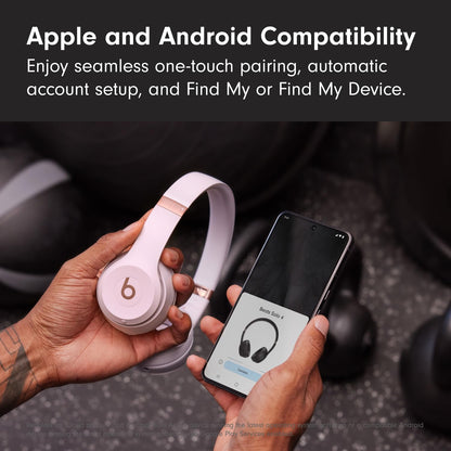 Beats Solo 4 - Wireless Bluetooth On-Ear Headphones, Apple & Android Compatible, Up to 50 Hours of Battery Life - Cloud Pink (Renewed)