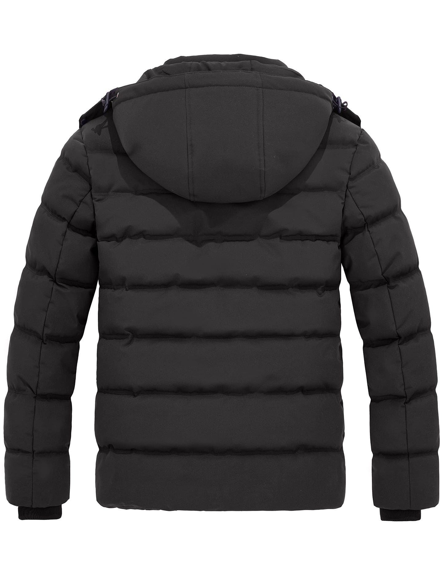 Wantdo Men's Hooded Winter Coat Warm Puffer Jacket Thicken Cotton Coat with Removable Hood