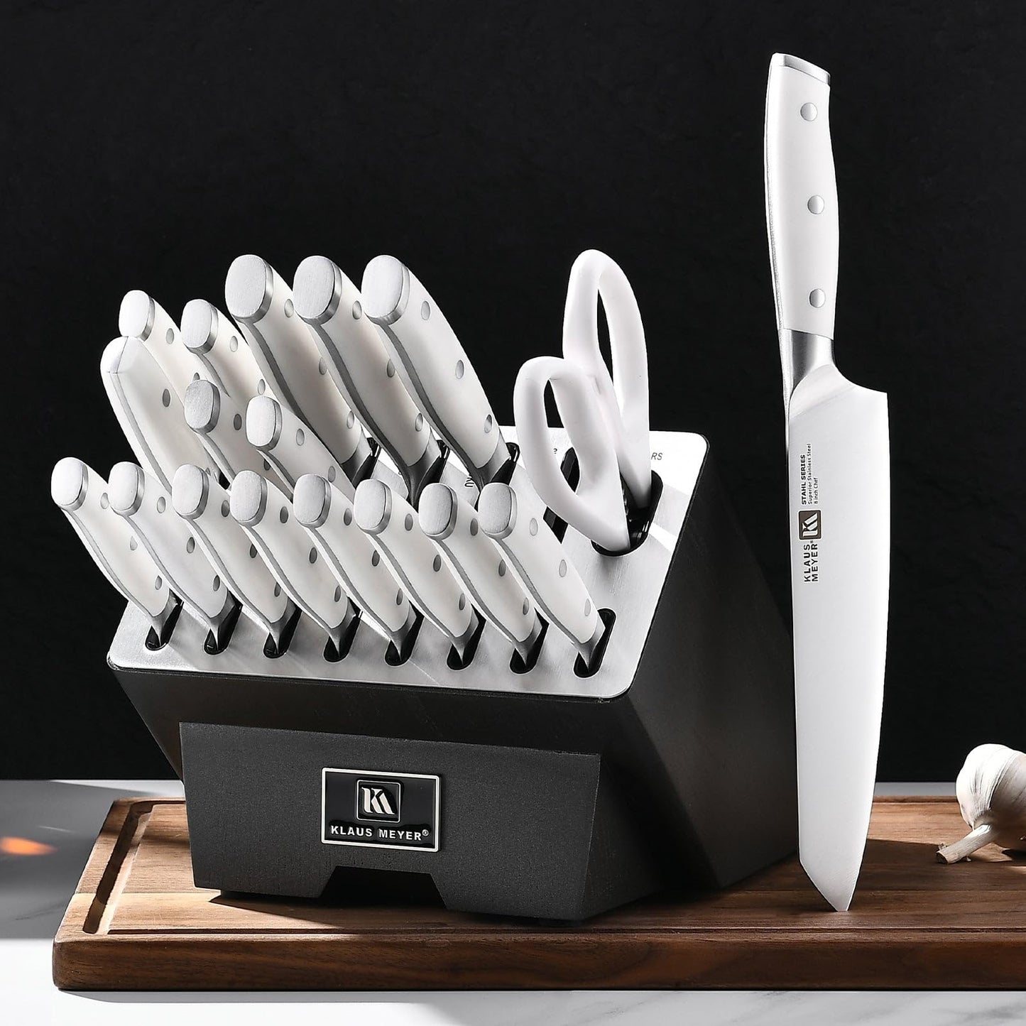 Stahl 19 Piece High Carbon Exclusive German Steel Knife Block Set (Black)