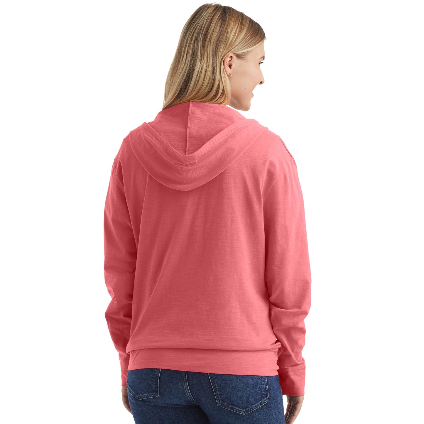 Hanes Women’s Slub Knit Full-Zip Hoodie, Textured Cotton Zip-Up T-Shirt Hoodie for Women