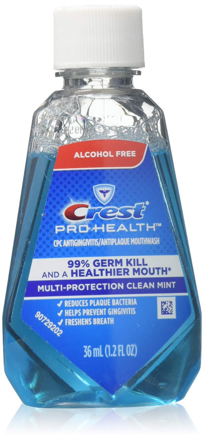 Crest Pro-Health Advanced Mouthwash, Alcohol Free, Multi-Protection, Fresh Mint, 1 L (33.8 fl oz), Pack of 2, Crest Mouthwash, Mouthwash Alcohol Free, Flouride Mouthwash