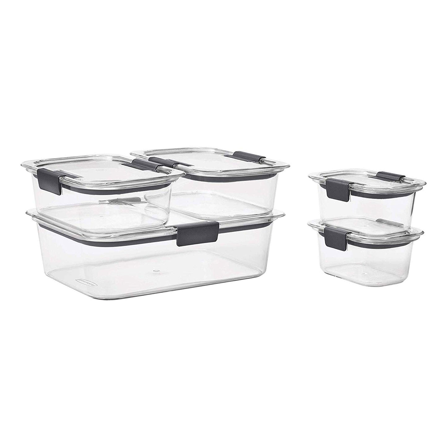 Rubbermaid Brilliance Food Storage Containers, BPA Free, Airtight Lids, Ideal for Lunch, Meal Prep & Leftovers, Set of 5 (3.2 Cup)