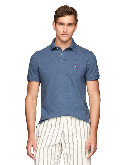 Tommy Hilfiger Men's Short Sleeve Polo Shirts in Slim Fit with Stretch and Organic Pique Cotton