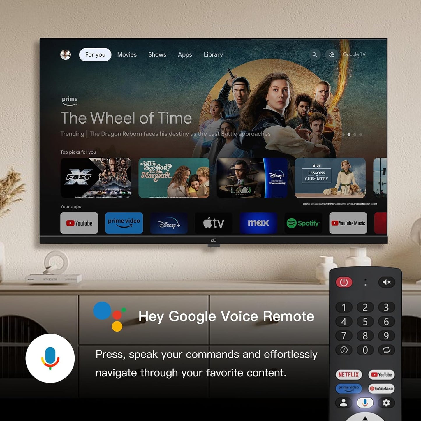 FPD 55-inch Smart TV Google TV 4K UHD with Google Play and Google Cast Built-in, HDR 10, Dolby Vision Dolby Atmos, MEMC, Voice Remote, Stream Live TV(Canvas-Series, CG55-C1, 2024 Model)