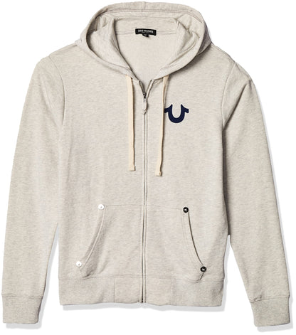 True Religion Men's Buddha Logo Zip Hoodie Sweatshirt