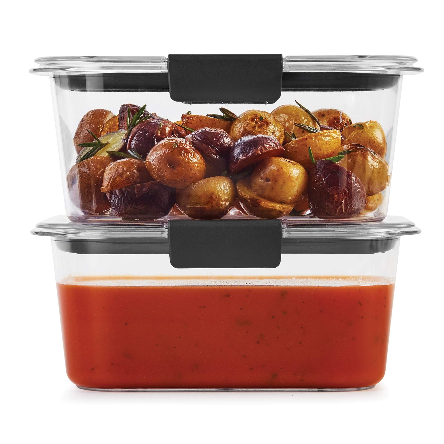 Rubbermaid Brilliance Food Storage Containers, BPA Free, Airtight Lids, Ideal for Lunch, Meal Prep & Leftovers, Set of 5 (3.2 Cup)