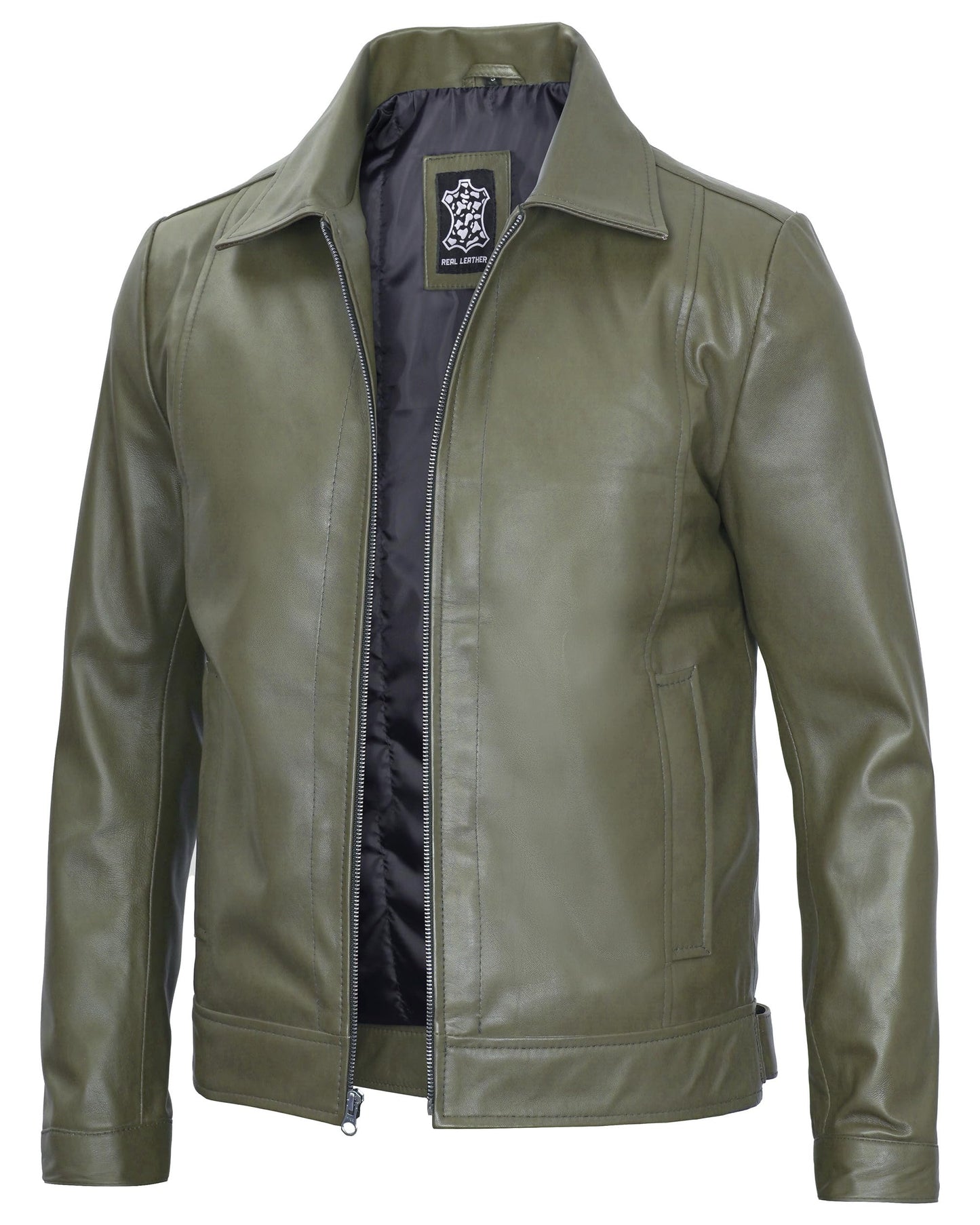 Decrum Mens Leather Jacket - Real Lambskin Classic Vintage Style Leather Jackets For Men