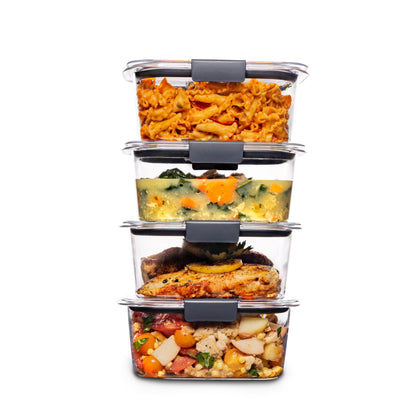 Rubbermaid Brilliance Food Storage Containers, BPA Free, Airtight Lids, Ideal for Lunch, Meal Prep & Leftovers, Set of 5 (3.2 Cup)