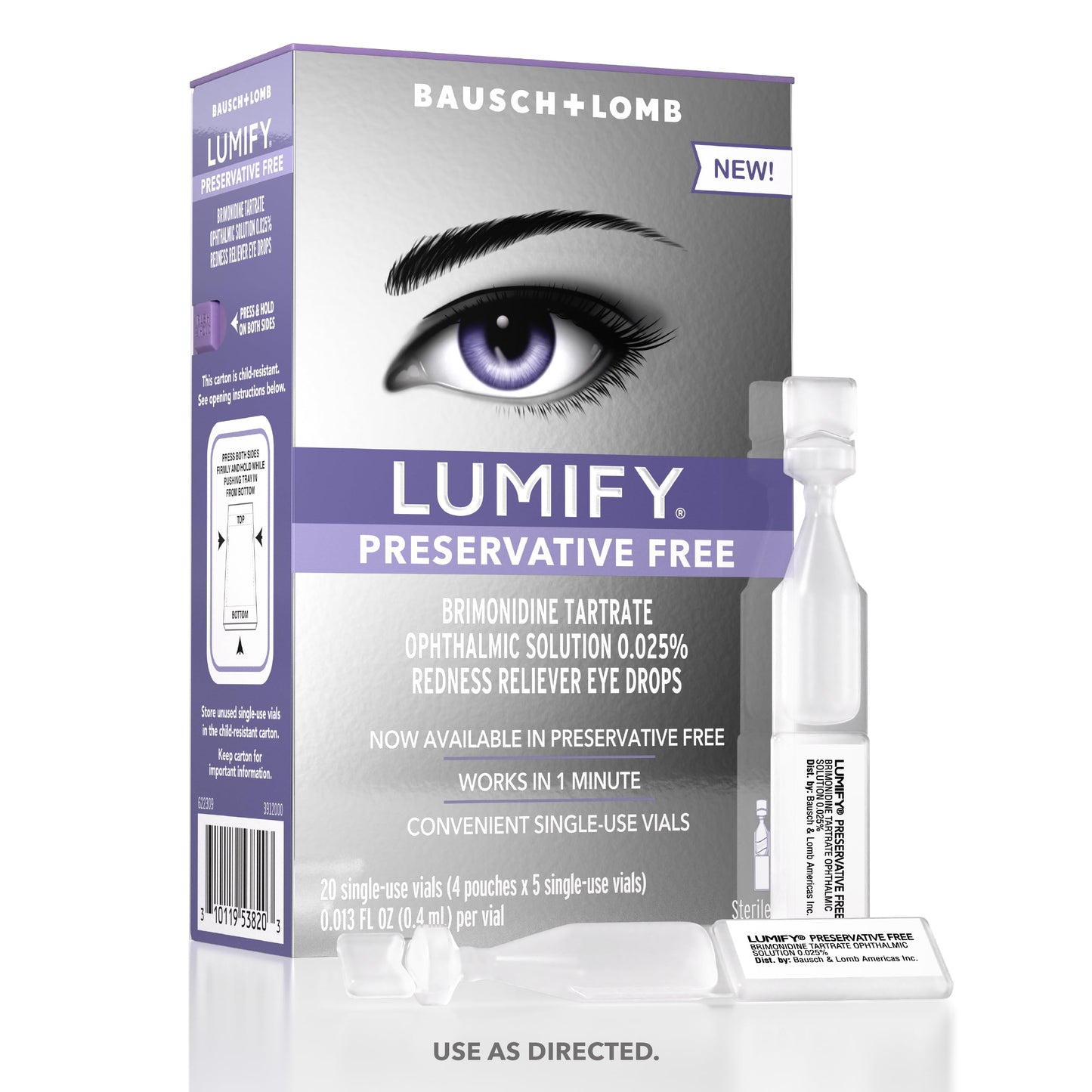 LUMIFY Redness Reliever Eye Drops, For Whiter & Brighter Looking Eyes, 0.25 Fl Oz (7.5 mL)