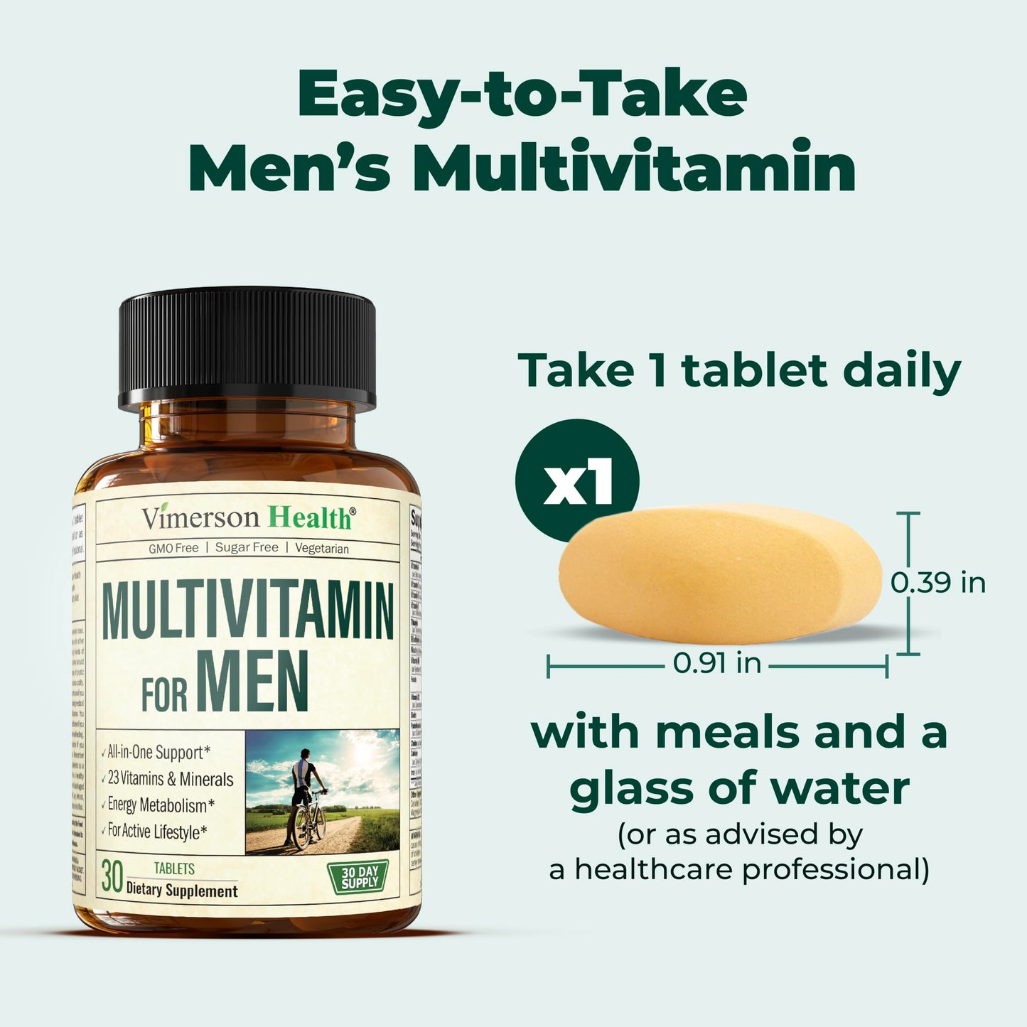 Multivitamin for Men - Daily Men's Multivitamins & Multiminerals with Vitamin A, C, D, E, B12, Zinc & More Essential Vitamins for Men - Mens Vitamins for Energy, Focus, and Mens Health. 60 Capsules